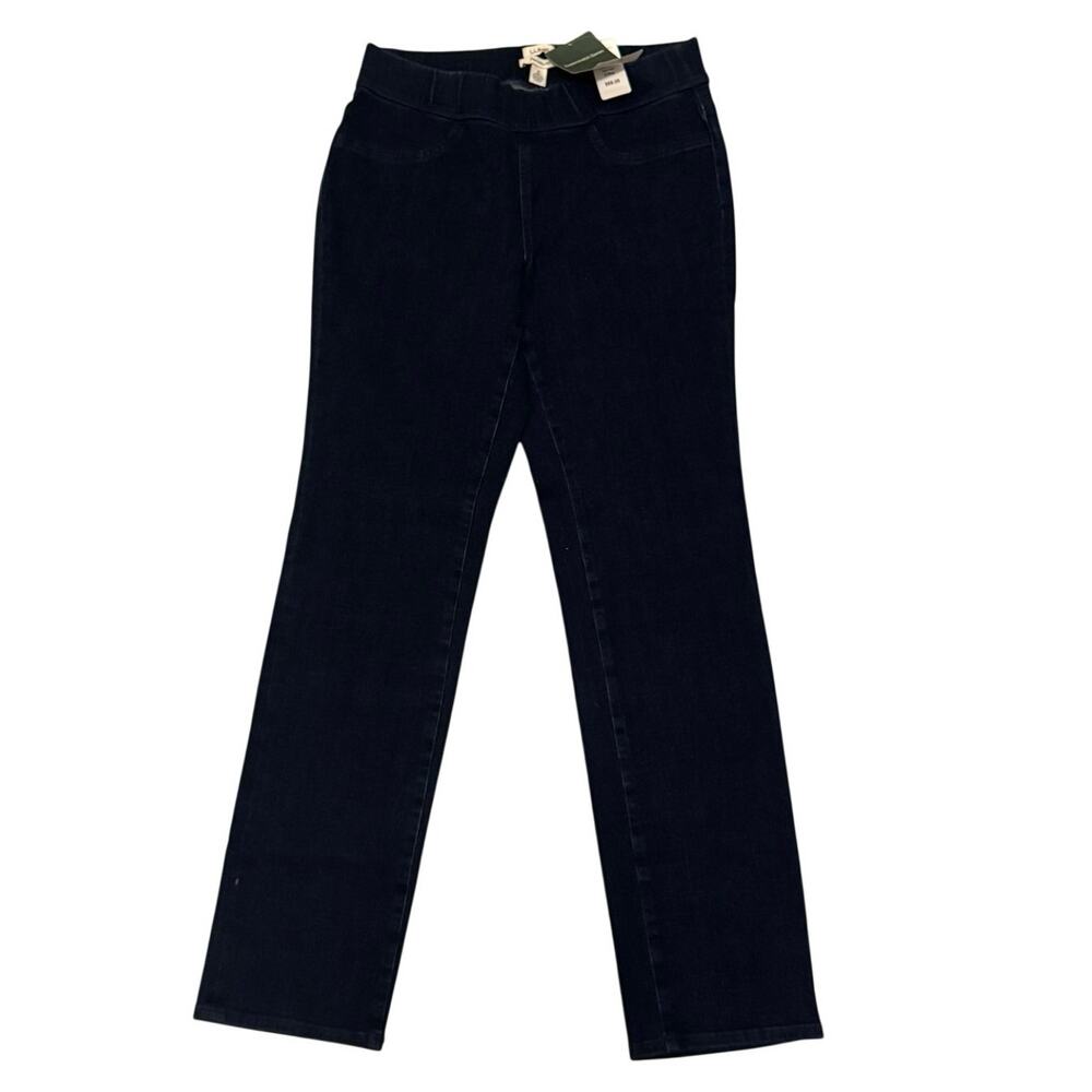 L.L.Bean Jeans 8 NWT Women's Black Straight Leg Favorite Fit Superstretch Denim